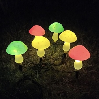 Solcellelampe med 6 stk. svampe 